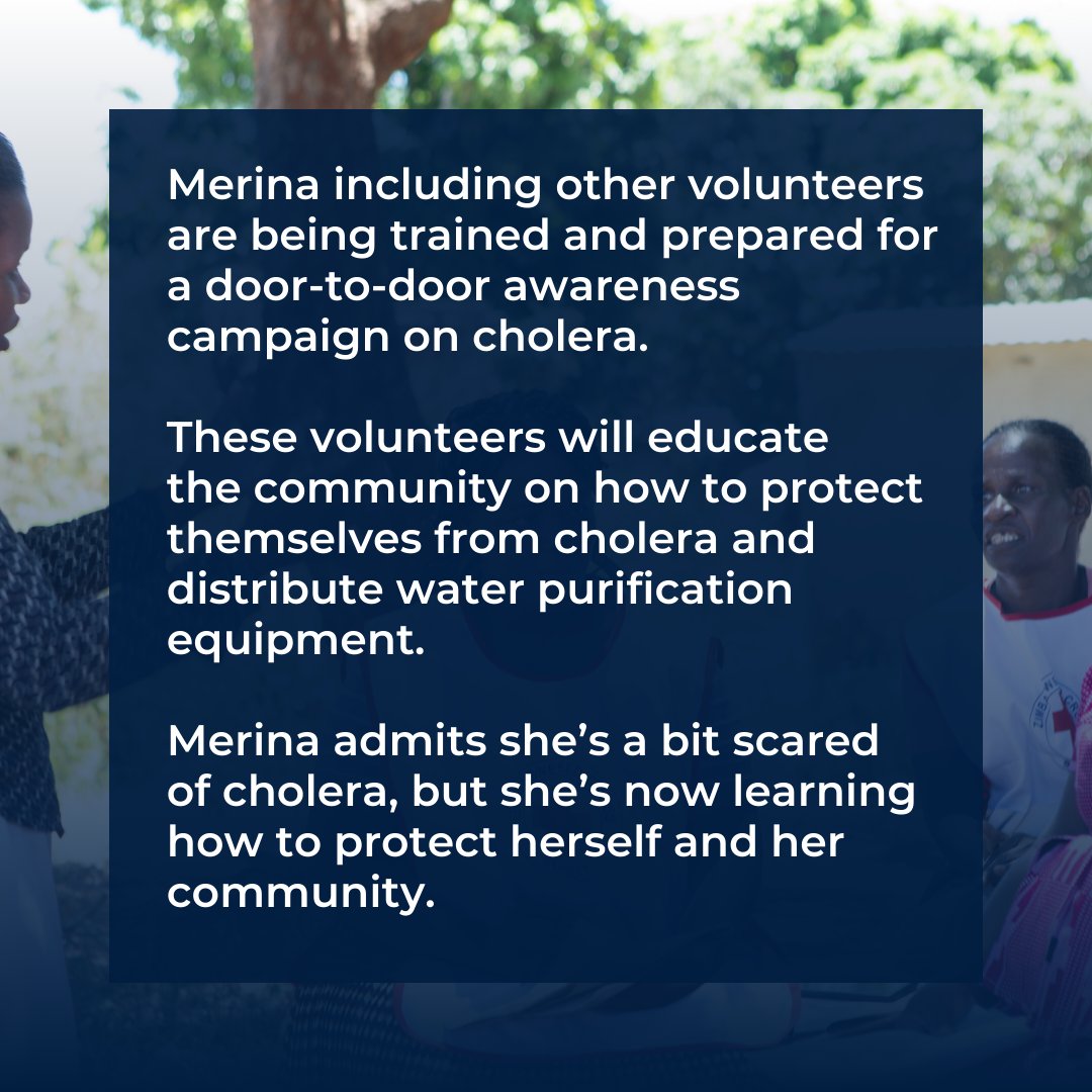 Merina Tongwe has been a volunteer with @ZrcsRed in her village in Mount Darwin for five years. She first joined the Red Cross as a volunteer because she wanted to help people. She is now supporting her community's fight against cholera.