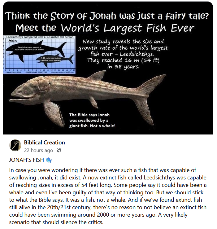 Lived: Late Jurassic, 165-155 million years ago. But yeah, Jonah was swallowed by it 2000 years ago. 🙄