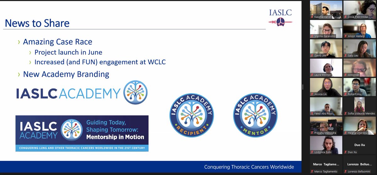 Our @IASLC Academy is meeting today!!, very happy to help young oncologists at the begining of their career! @RManochakian #LCSM @christ #LungCancer @FawziAbuRous @esinghimd @kaushalpar @ADesaiMD @vidaurremendes @RamilaShilpakar @drdaviddwlee @Ritalepp @DrSteveMartin @acmoorephd