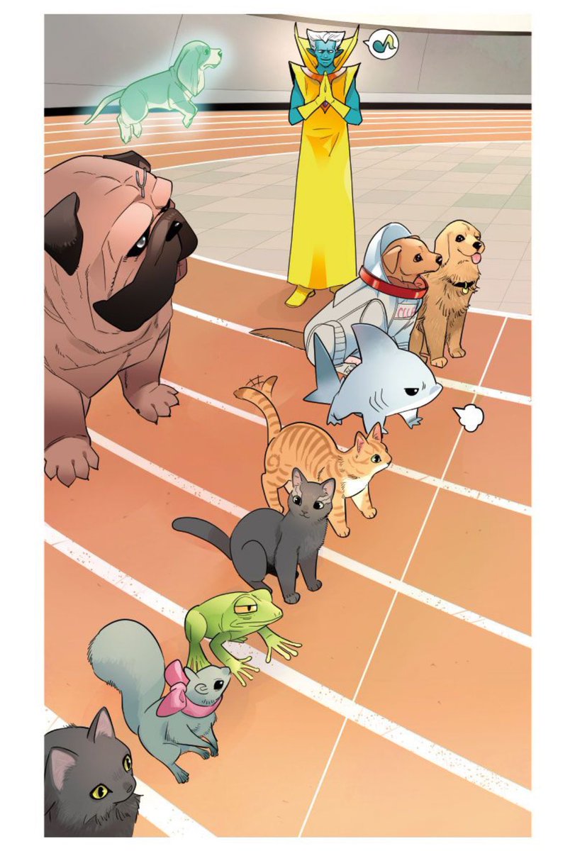 Happy INFINITY PAWS Friday! Let the Grandmaster’s Contest of Pets begin! But also, here comes THROG to join the games. Who are you betting on in this tournament? New issue on @MarvelUnlimited. Art by @_nao_fuj , story by me, edits by @Caitlin_Renata and Kaitlyn Lindtvedt.