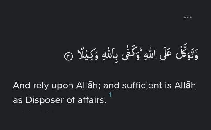 Al__Quraan's tweet image. “And put your trust in Allah, for Allah is sufficient as a Trustee of Affairs.” 

— Al Quran [33:3]