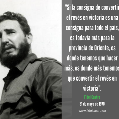 🎙️ #FidelCastro "Si la consigna de convertir el revés en victoria es una consigna para todo el país, es todavía más para la provincia de Oriente, es donde tenemos que hacer más, es donde más tenemos que convertir el revés en victoria".

👉 31 de mayo de 1970 `

#Cuba