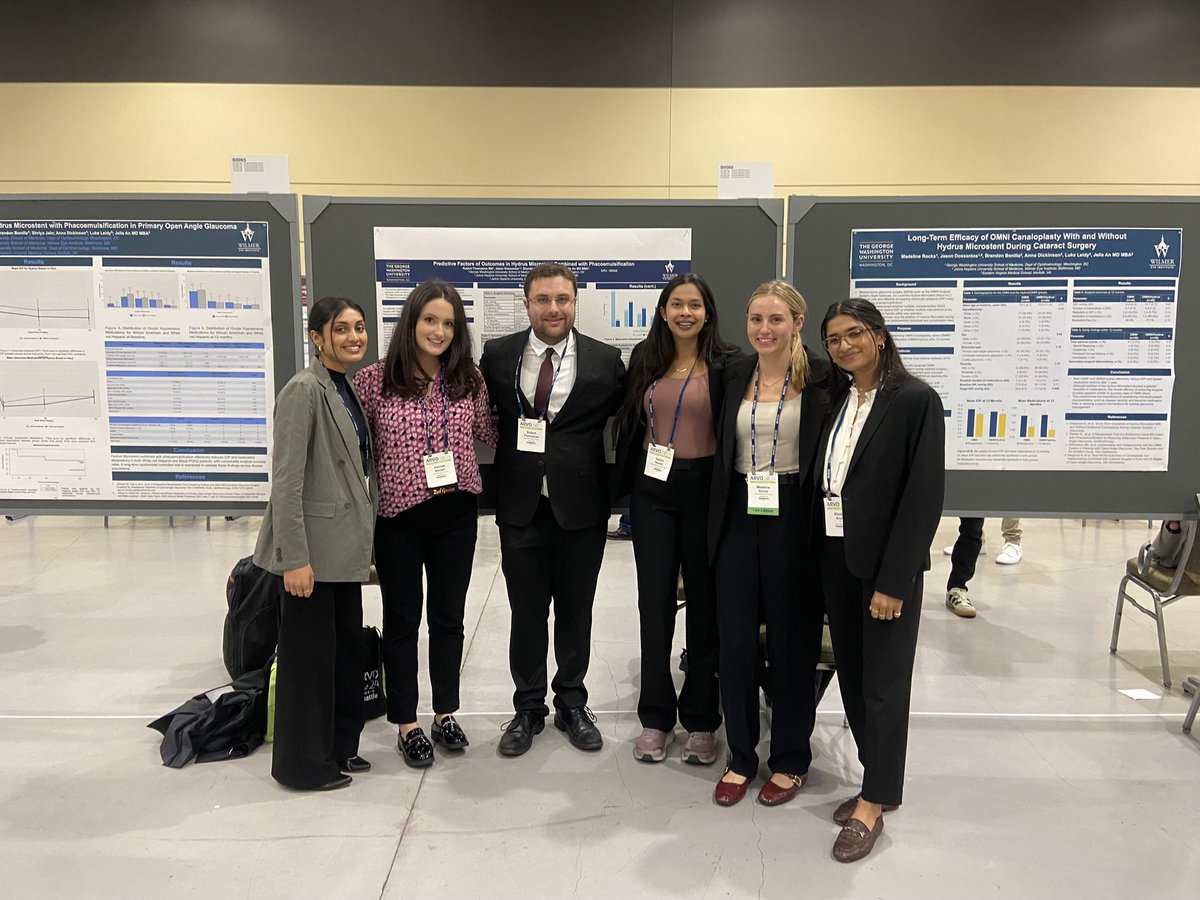 Successful first #ARVO (with some major @GWSMHS representation! 👏) An incredible week connecting with faculty, mentors, and trainees. Hopefully many more to come! #ARVO2024