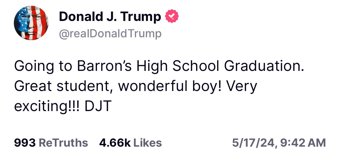 Donald Trump on Barron’s graduation: