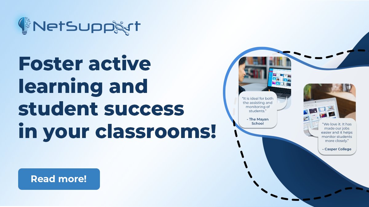 Active learning made easy! NetSupport's #ClassroomInstruction solutions boost engagement & promote student success. mvnt.us/m2416405 #ActiveLearning #EdTech