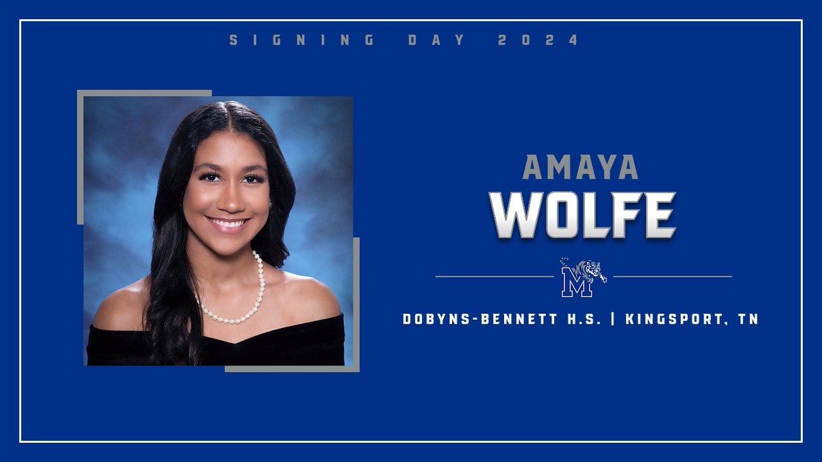 Join us today at the front entrance of Dobyns-Bennett at 5:00pm as our graduating senior Amaya Wolfe signs with the Univetsity of Memphis Dance Team!! 💙🐅 Go Tigers and Roll Tribe!