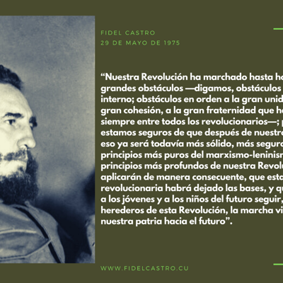 🎙️ #Fidel “Nuestra Revolución ha marchado hasta hoy sin grandes obstáculos (...) pero estamos seguros de que después de nuestro Congreso eso ya será todavía más sólido, más seguro...”.

👉  29 de mayo de 1975 

#RevolucionCubana #SomosCuba #SomosContinuidad