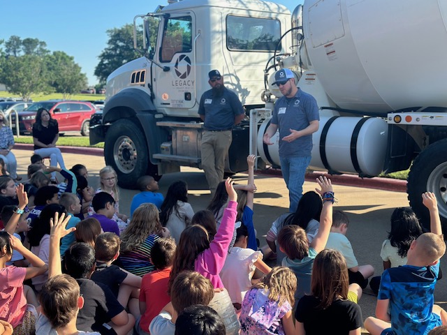 This week, @HESRegalEagle hosted a Career Day on Wheels! Legacy Ready Mix demonstrated cement production, @GrapevineTXCity Water Works showcased the water purification processes and a @fortworthpd Corporal introduced students to a K-9 unit. It was a fun and engaging day!