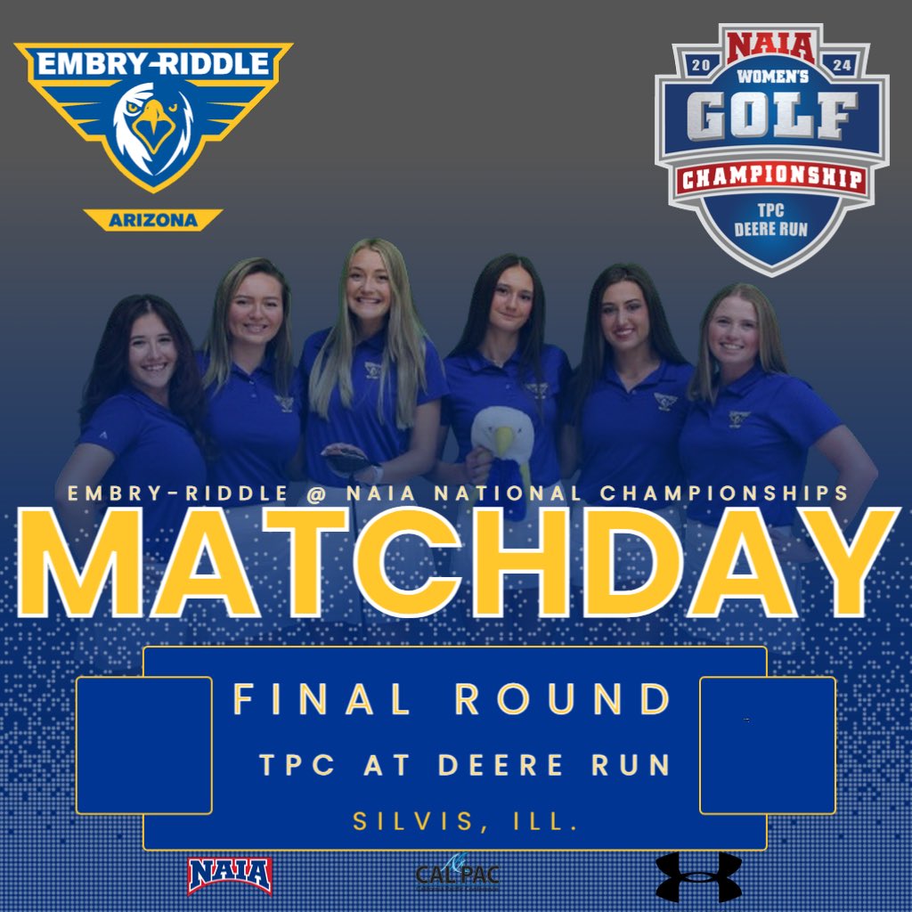 It’s the final round of the year for women’s golf as they look to finish inside the NAIA top 10! 🏌️‍♀️: 🦅 vs Multiple other teams 📍: Silvia, Ill. 🏟️: TPC @ Deere Run 📊: results.golfstat.com/public/leaderb…