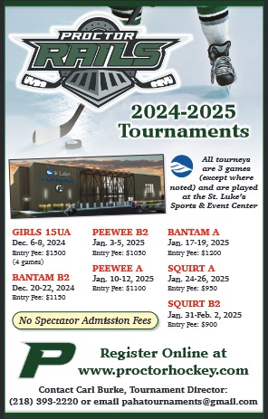 Our 2024-25 tournament dates are set! Come play @StLukesArena northern Minnesota's premier arena! Sign up at proctorhockey.com @MinnHockey @ClassAHockeyGuy @MNHockeyLife @YouthHockeyHub @FollowThePuck @mnhshockeytalk