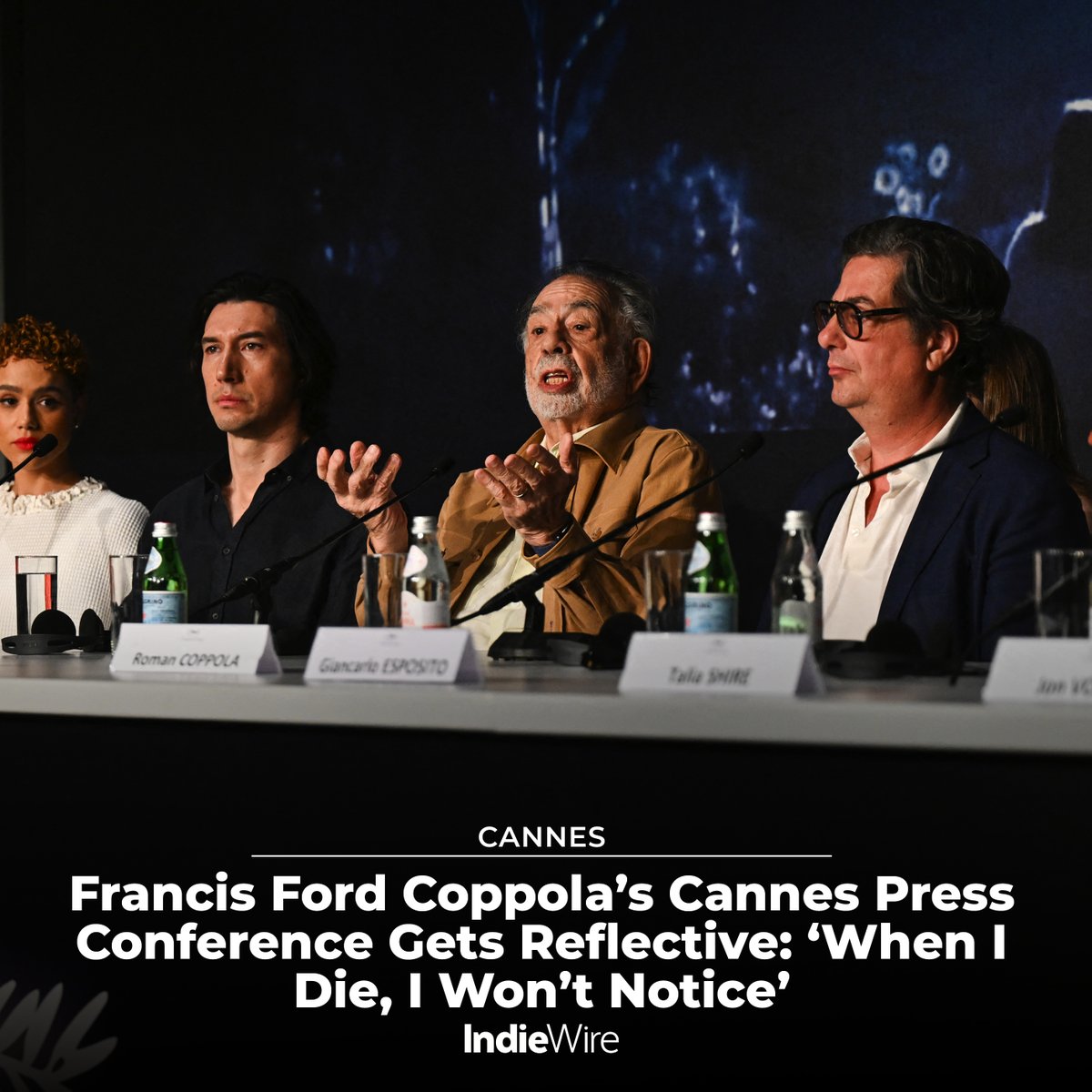 Francis Ford Coppola's #Cannes press conference in 1979 is one of the most legendary in the festival's history. Today, he sat before the assembled journalists again — we take you inside: trib.al/21a5JRL