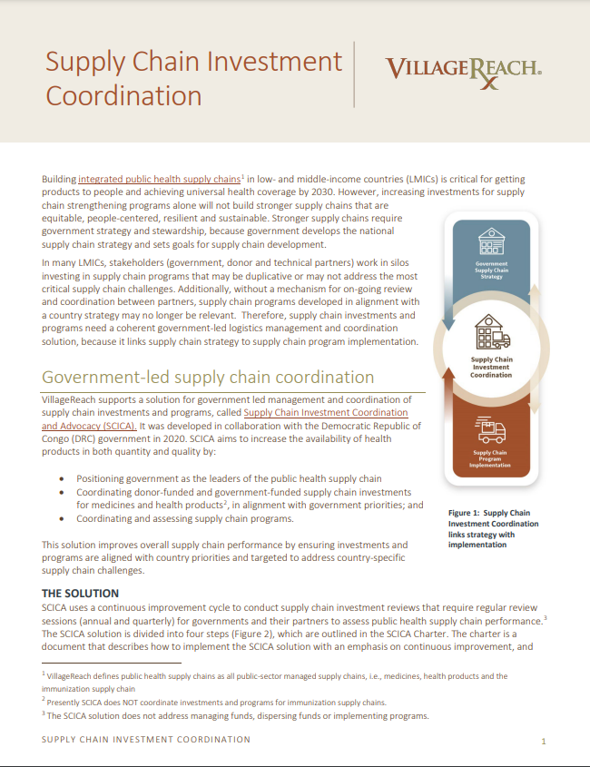 When governments coordinate supply chain investments and interventions more people have access to health products when and where they are needed. Learn more about VillageReach’s Supply Chain Investment Coordination and Advocacy (SCICA) solution: bit.ly/3J0pDgr