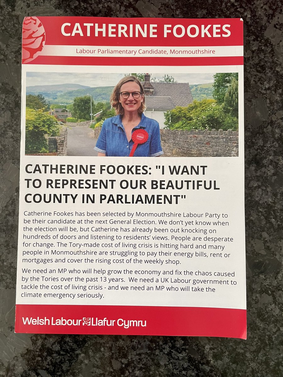 Apologies to #Labour canvasser who delivered this just now @CatherineFookes . We were about to have a nice chat about you but were interrupted by simultaneous ringing of the phone & dog making bid for freedom. 🤞🏻we will get another opportunity. #Trellech #Monmouthshire