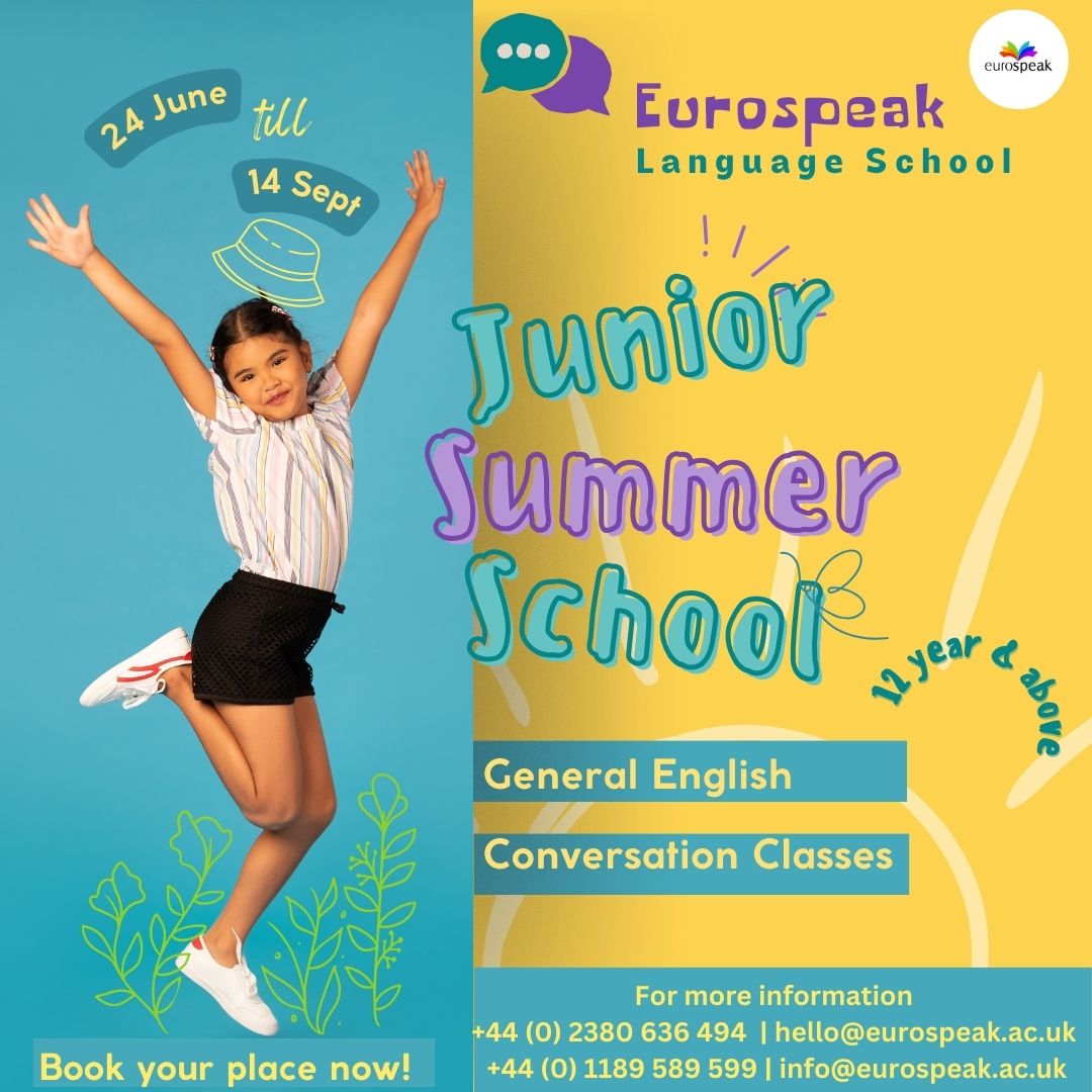 Enroll your kids in our Junior Summer School and help them learn English while having fun! 
For more information, contact us at 07427 175708 or visit our website: eurospeak.ac.uk
#summerschool2024 #learnenglish #funandlearning #BookNow #classesforkids #classes #EuroSpeak