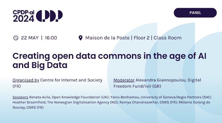 📃 We're looking to develop #OpenDataCommons licences more suited to today's times. If you're in Brussels, don't miss next week's panel by @cis_cnrs at @CPDPconferences with @melanieddr @avilarenata @alex_giann @chandra_rums @hbroom & @BenhamouYaniv 👉🏾 cpdpconferences.org/registration