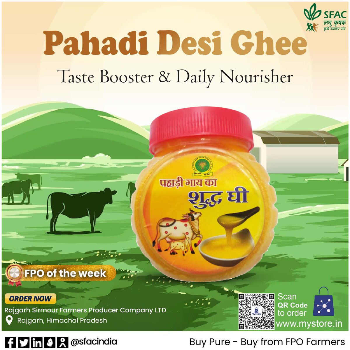 No adulteration, pure ghee, made from premium A2 cow milk. A daily nourisher with eternal goodness. Buy straight from FPO farmers at👇 mystore.in/en/product/pha… 🍲 #VocalForLocal #healthychoices #healthyeating #healthyhabits #tastyrecipes