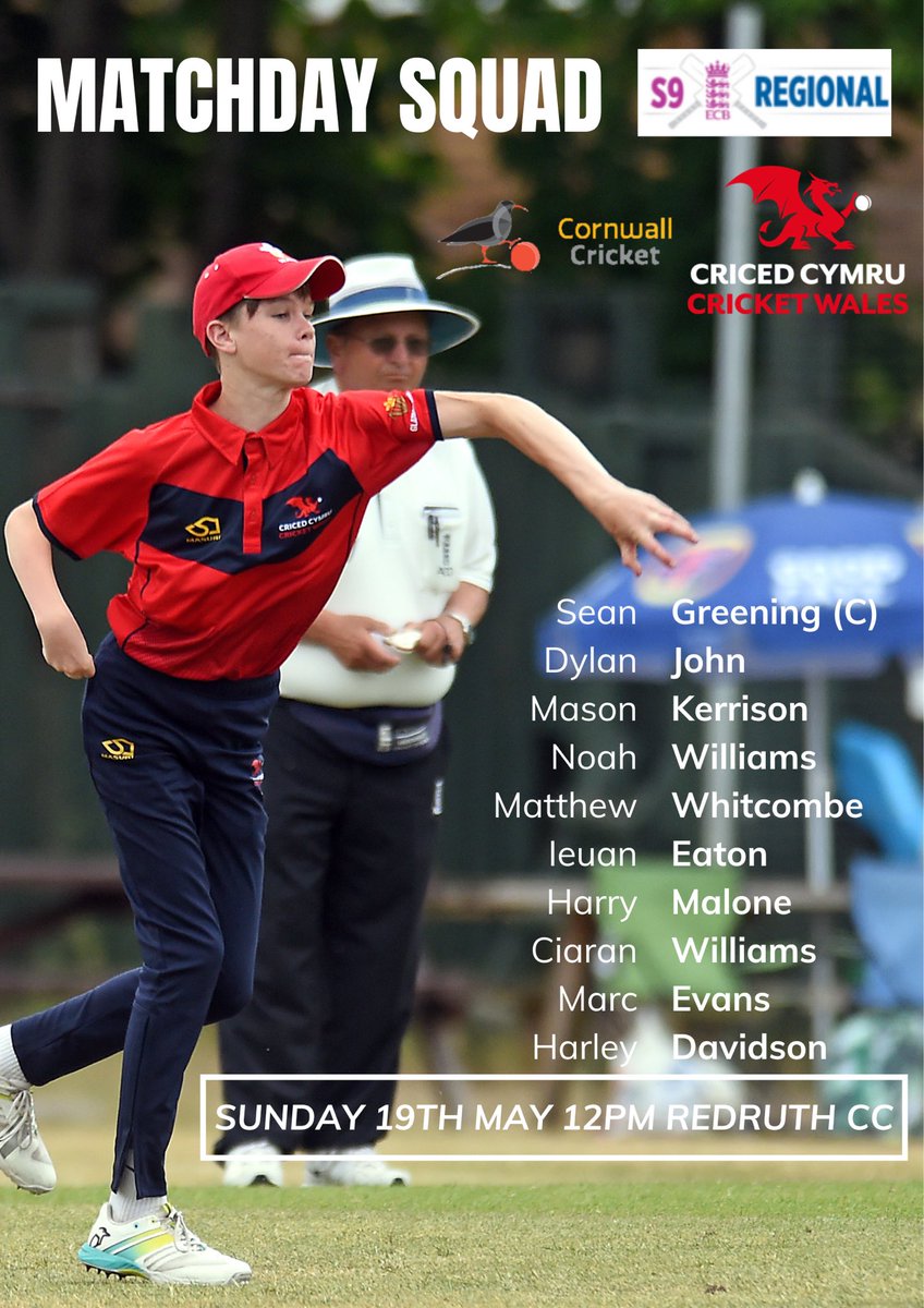 WalesDisability's tweet photo. Here is your Cymru S9 Softball side travelling to gorgeous Cornwall! 👇🏻 Pob Lwc Pawb! 💪🏻🏴󠁧󠁢󠁷󠁬󠁳󠁿 (and safe travelling!)

🆚 @CornwallCricket 
🗓 Sunday 19th May
🏏 S9 South West
📍 @redruthcc 
⏰ 12pm

🏏🏴󠁧󠁢󠁷󠁬󠁳󠁿🐉🔴🔵 | #WeAreWelshCricket https://t.co/HTG22xw3fW