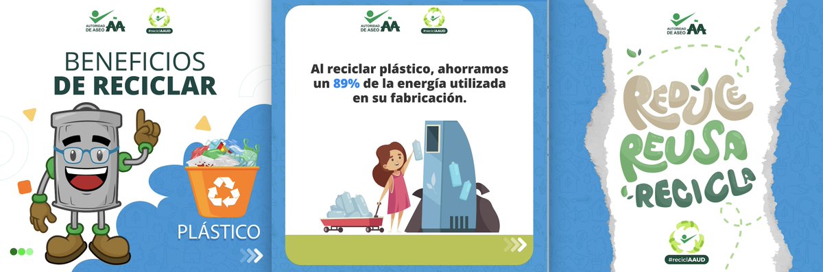 El reciclaje de una tonelada de plástico puede ahorrar hasta 1.000-2.000 litros de gasolina. #reciclAAUD