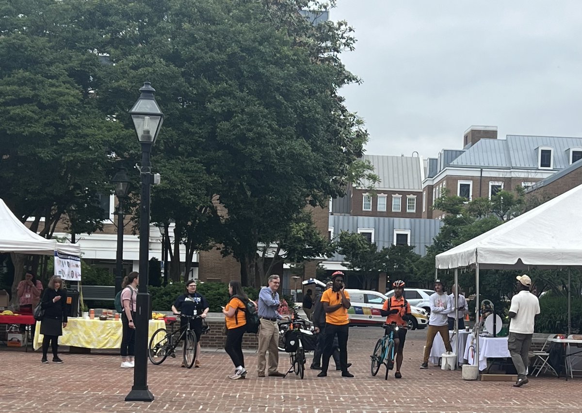 Deputy Hunter among those cycling on #BikeToWorkDay in Alexandria! Sergeant Branch will be back for the afternoon pit stop at National Landing #BTWD2024