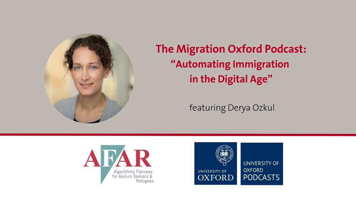 Looking back at <a href="/AFARProject/">AFAR</a> @DeryaOzkul’s appearance on the Migration Oxford Podcast w/ <a href="/CaterinaRodelli/">Caterina Rodelli</a>. If you missed it, follow the link to hear their discussion on the ethical implications of using new technologies in migration &amp; asylum governance.
👇
hertie-school.org/en/fundamental…