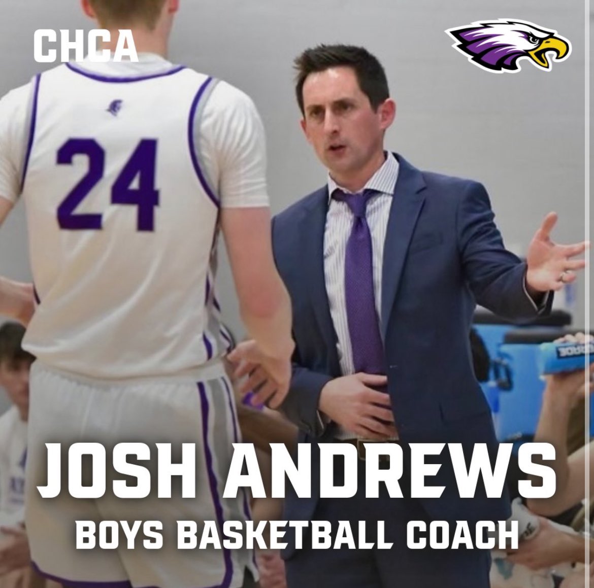 CHCA_Eagles's tweet image. We are excited to name Josh Andrews as the next boys basketball coach at CHCA!

We will have a meet and greet for players and parents tonight at 6:00pm in the high school gym.