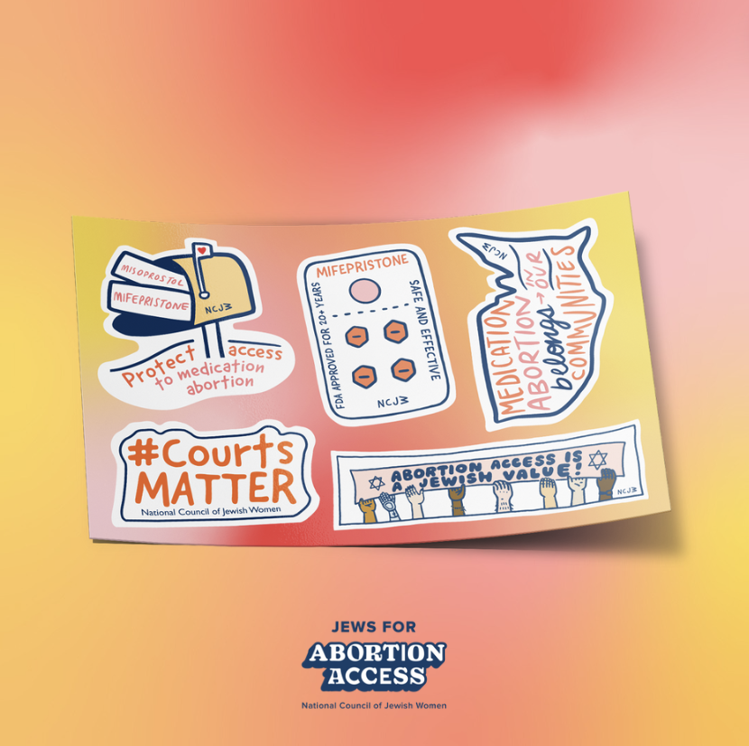 There are two major cases in front of SCOTUS that are threatening abortion access. Join us in spreading the word that #courtsmatter, #abortionaccess is a Jewish value and #medicationabortion belongs in our communities! Buy one sticker sheet & get one free! ncjw.org/reprostickers