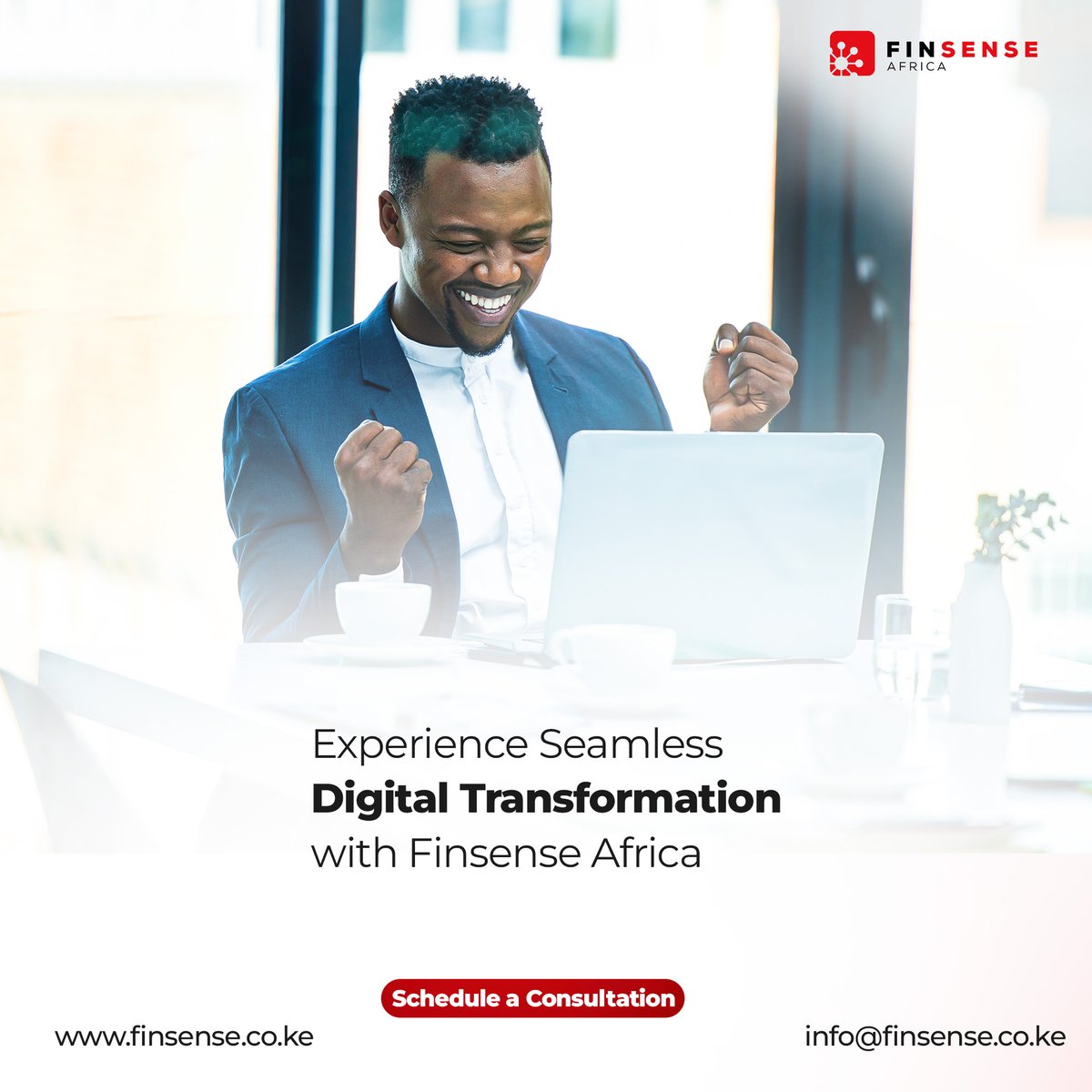 Tomorrow's competitors are digital today. Are you ready? Let us help you achieve a seamless digital transformation. Contact us at info@finsense.co.ke