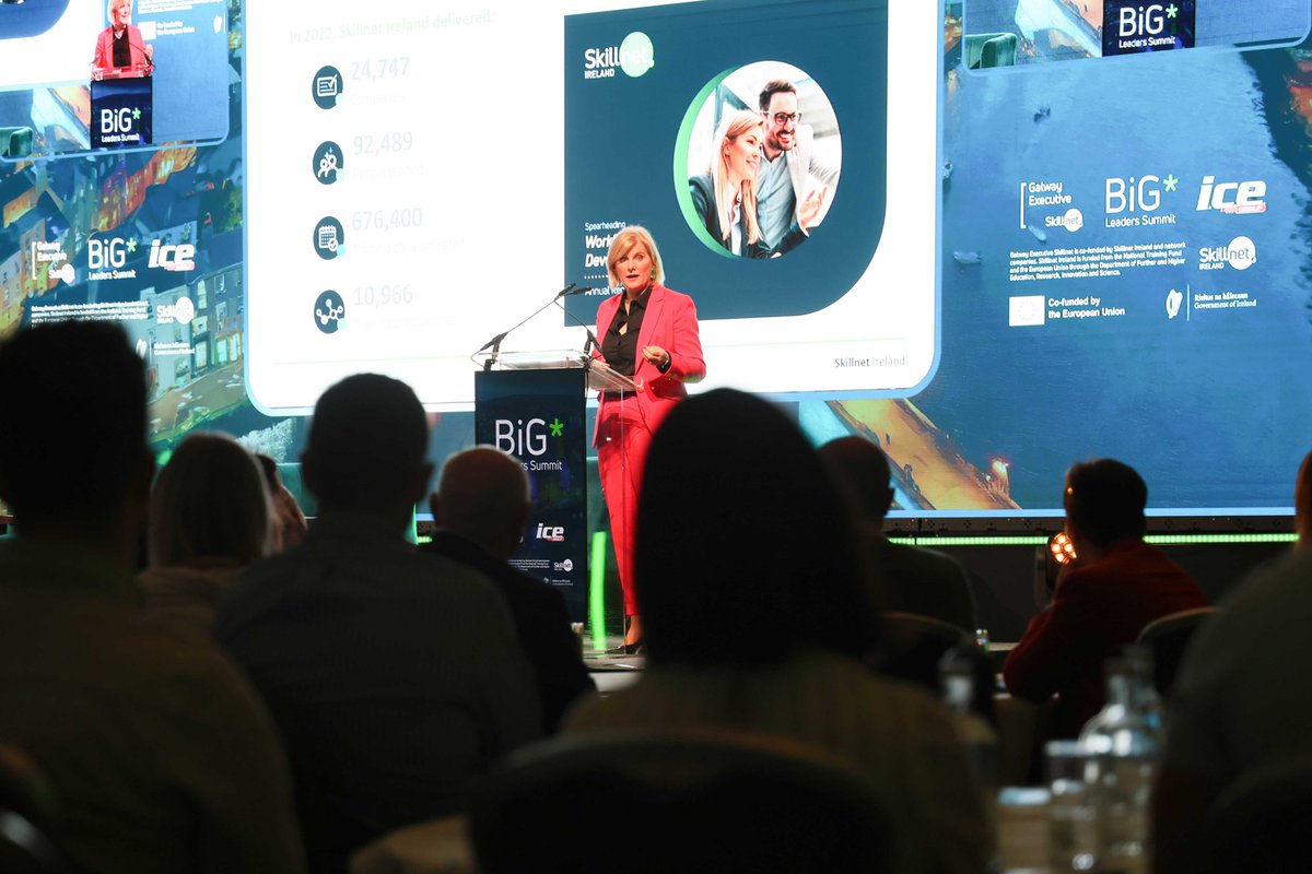 'In 2022, Galway's business landscape witnessed a surge in upskilling endeavours, with 94.2% of companies, predominantly SMEs, availing of Skillnet Ireland's programmes', Aoife O'Sullivan, Head of Network Development and Innovation, Skillnet Ireland, speaking at @GESkillnet BiG