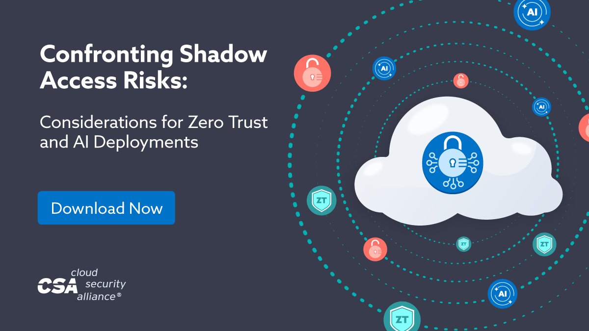 Explore the intersection of Zero Trust & AI in our latest report. Learn how to adapt Zero Trust to mitigate Shadow Access risks in an evolving cyber landscape.

#IAM #ZeroTrust #AI

Download now → e.cloudsecurityalliance.org/l/908632/2024-…