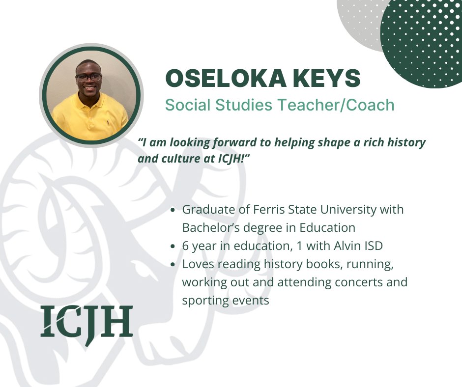 Let's meet the staff at ICJH....