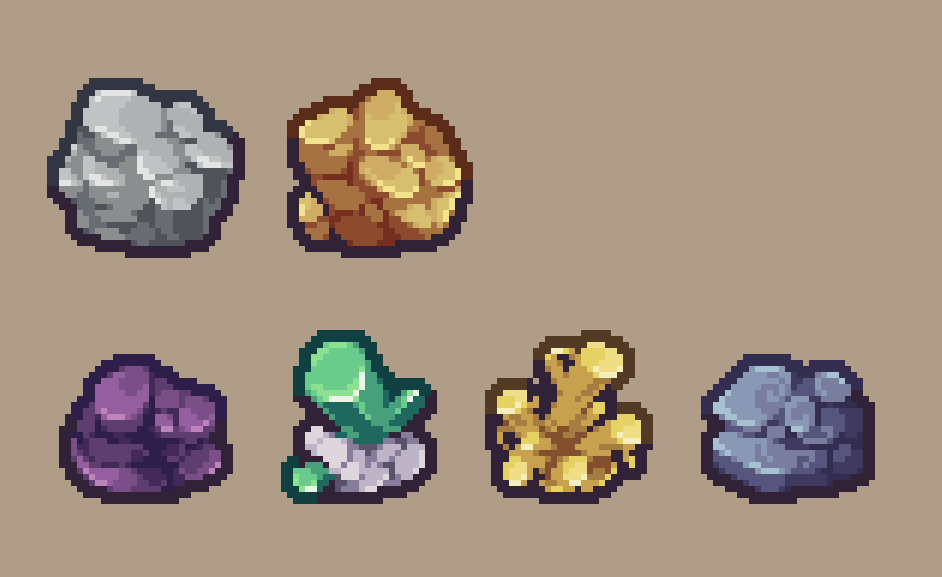 AlartsF's tweet photo. Silver, gold and some made up minerals #pixelart https://t.co/LIp9RdmFbI