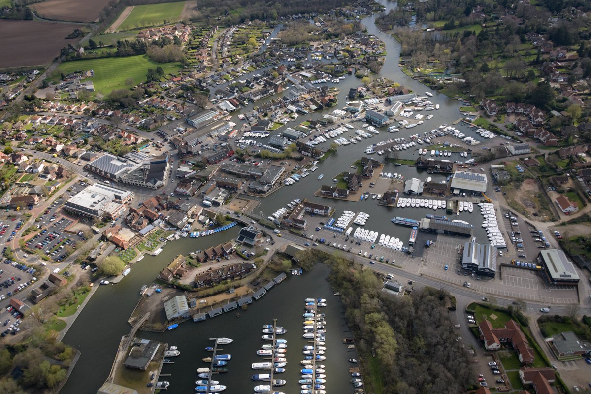 Hoveton & Wroxham aerial image - The Broads in Norfolk #NorfolkBroads #aerial #image #Wroxham #aerialphotography