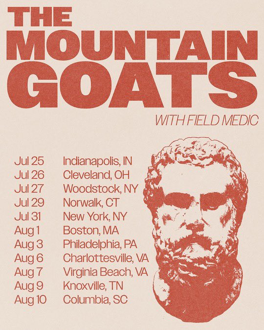 all tix on sale for summer tour with @mountain_goats ⭐️♥️

fieldmedic.net