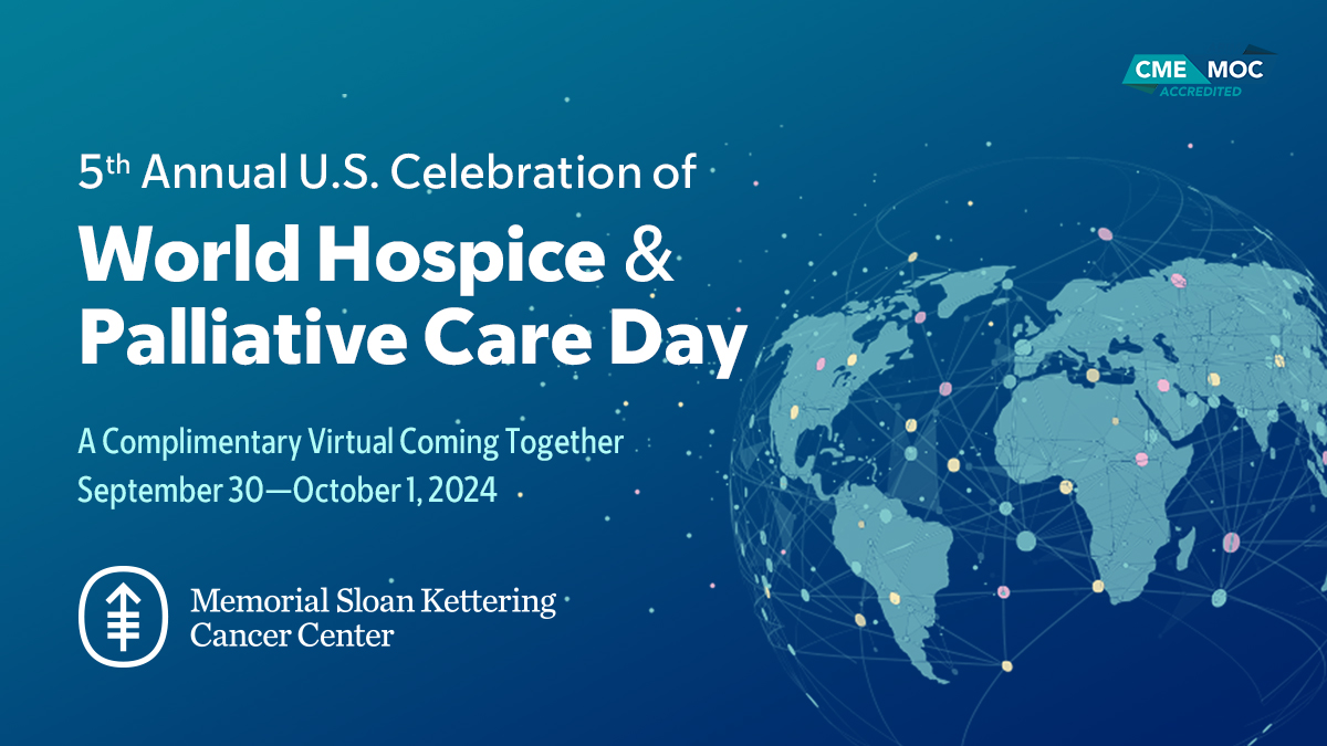 Announcing the 5th Annual #Hospice & #PalliativeCare Conference @MSKCancerCenter! Join global leaders as we explore the holistic needs of those w/ serious illnesses, covering research, policy, & clinical practice. Registration is free: bit.ly/WHPCD2024 #MSKWHPCD #WHPCD 🌍