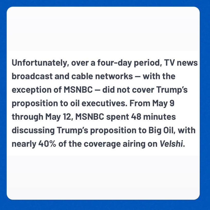 Your friends should know that Trump would sell out their kids' future to oil execs. The media isn't telling them, so it's up to you. mediamatters.org/msnbc/national…