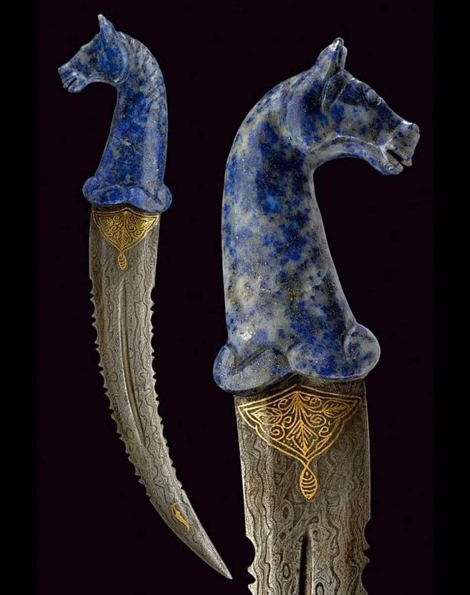 Horse Handle Lapis Lazuli Dagger (Khanjar), Persian, 19th Century CE.