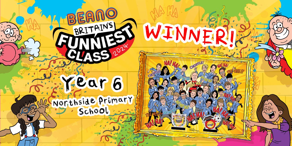 Thanks to all the pupils and teachers who entered this year's Britain’s Funniest Class competition, and to the public for voting! 😆 Our champs for 2024 are Year 6 from Northside Primary School! Plus, give it up for Mrs Sarah Crouchley, Britain’s Funniest Teacher! 👑