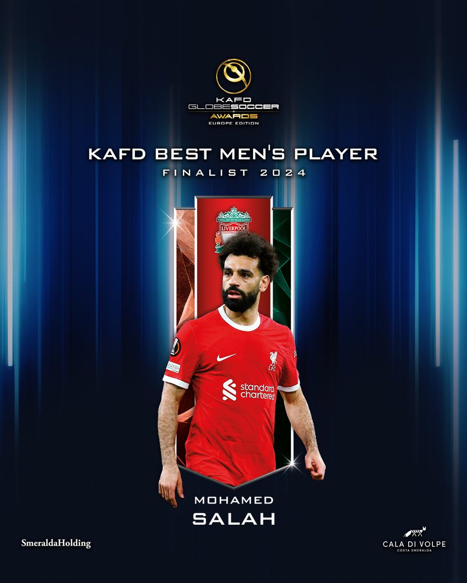 Can Mohamed Salah claim the title of @KAFD BEST MEN'S PLAYER at the KAFD #GlobeSoccer European Awards? 🏆

@MoSalah #KAFD #HotelCaladiVolpe #SmeraldaHolding