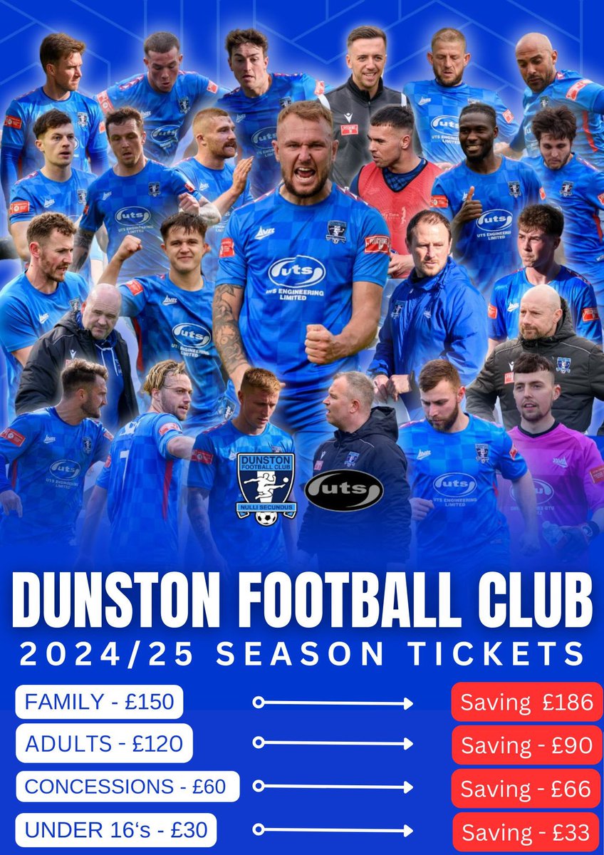 New season, 𝗦𝗔𝗠𝗘 𝗣𝗥𝗜𝗖𝗘𝗦. 💸 We are thrilled to confirm season ticket and match day prices have been 𝗙𝗥𝗢𝗭𝗘𝗡 ahead of the 2024-25 season. ❄️ All the details via the link below ⬇️ 🔗 dunstonutsfc.co.uk/news/2024-25-t… 📸 @treecrashkelv | #WeAreDUTS 💙