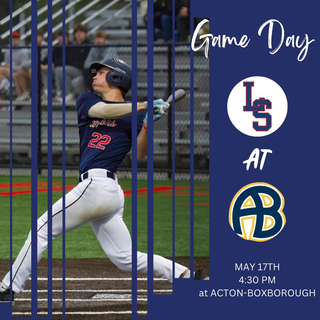 We’re on to Acton!

🆚 Acton-Boxborough
📅 Fri, May 17th
📍 ABRHS
🕓 4:30 p.m.
💻 bit.ly/LS_Varsity
