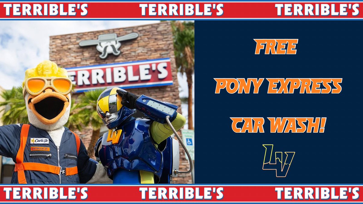 Fans, since the Aviators won last night, make sure to redeem your free Pony Express Car Wash from Terrible's! 🚗✨ Redeem using your Las Vegas Ballpark App