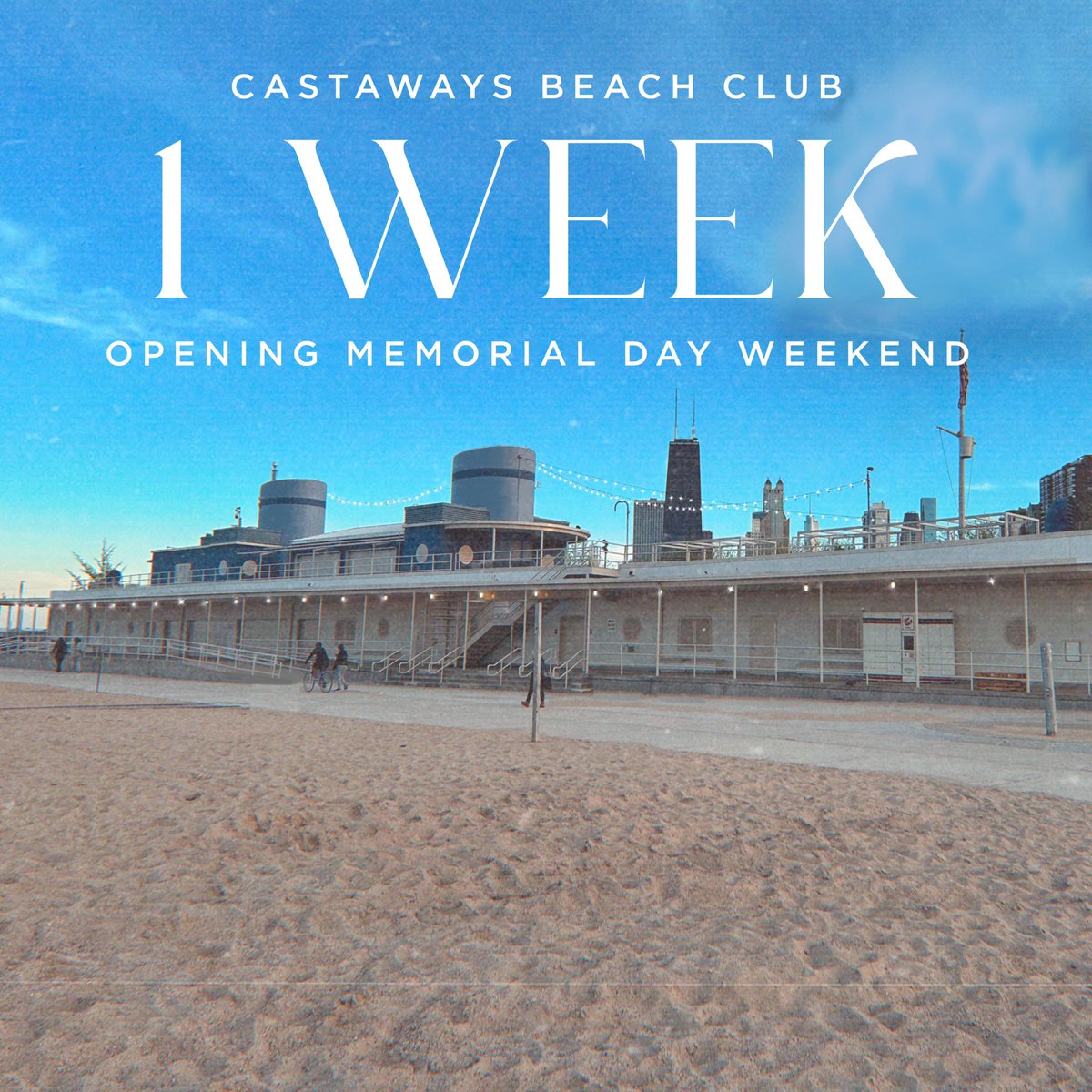 1 week to go! SummertimeChi officially begins next Friday, May 24th as we open Castaways Beach Club at 11am. Spend the entire weekend celebrating with us in the new digs. We’ll have DJs spinning Saturday and Sunday and a live band playing on Monday. Plus: brand new menus 😎