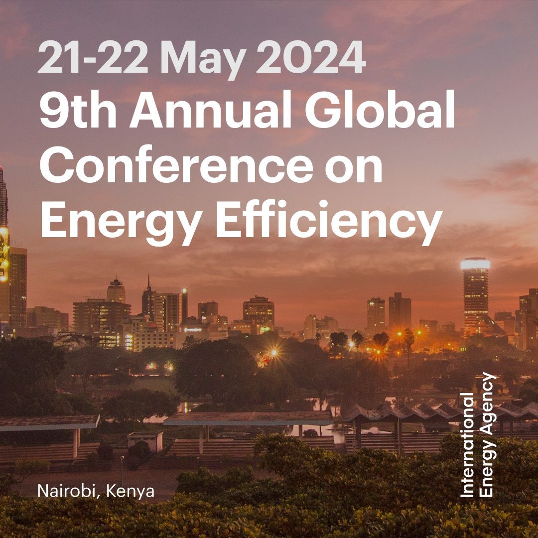 Next week, we’ll bring together energy & climate leaders for our 9th Annual Global Conference on Energy Efficiency in Nairobi 🇰🇪 They’ll address how to drive momentum towards the global goal of doubling efficiency progress by 2030 — agreed on at COP28 ➡️ iea.li/4bjuHZx