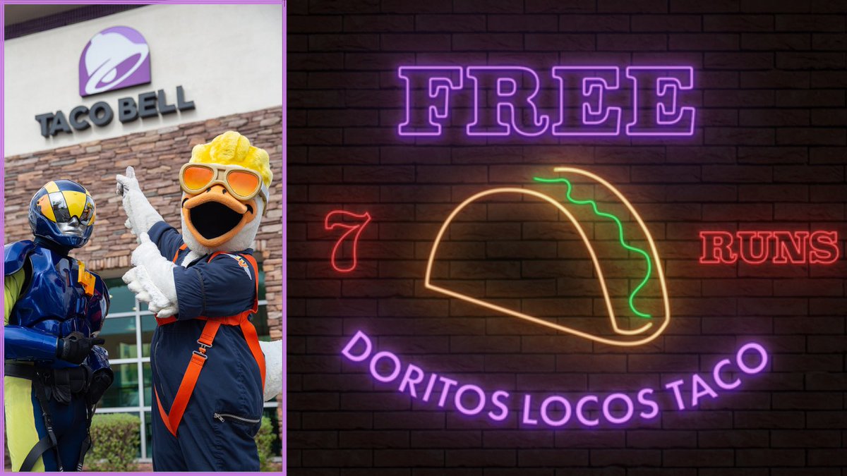 And fans, since the Aviators scored 7 runs in last night's game, you can get a free Doritos Locos Taco from Taco Bell! 🌮⚾️ Use your Las Vegas Aviators App to redeem!