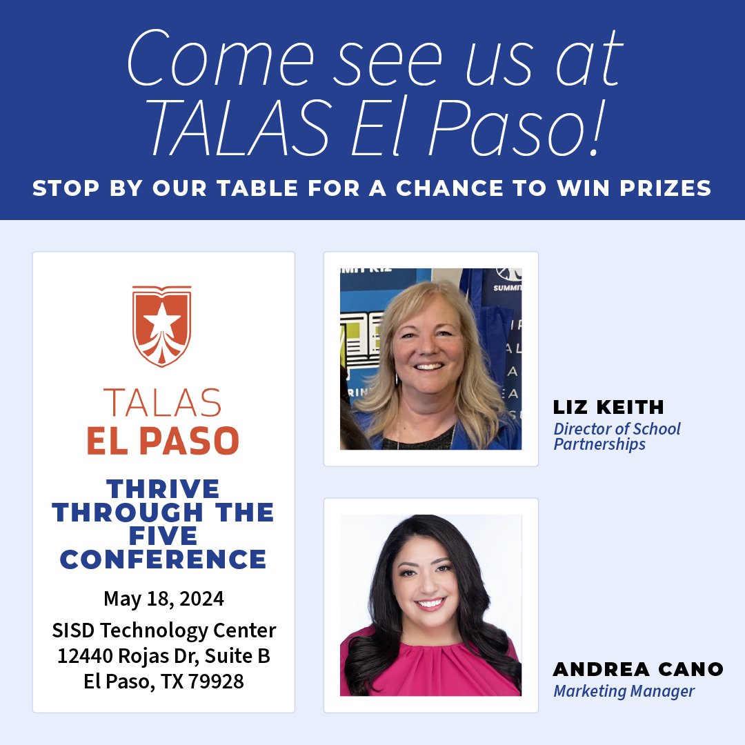 We cant wait to spend the day with everyone at TALAS El Paso tomorrow!