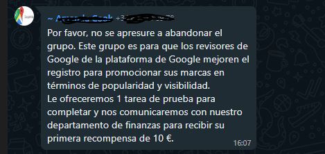 Buenas tardes @GoogleES informo por aquí, a mi no me la cuelan porque me dedico a la cyberseguridad, pero que sepáis que unos estafadores están haciendo suplantación de identidad formando grupos por whatsapp para aprovecharse de gente desesperada o que no entiende de estas cosas.