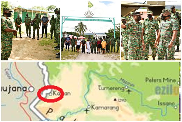 #UnDíaComoHoy Comandante de las Fuerzas de Defensa de Guyana (GDF) visita el poblado de Kaikan, en la ribera occidental del río Venamo junto al límite de facto con el estado Bolívar. Forma parte de una gira a poblados en dicho límite. Fuente: GDF #MiMapa #17May 2021