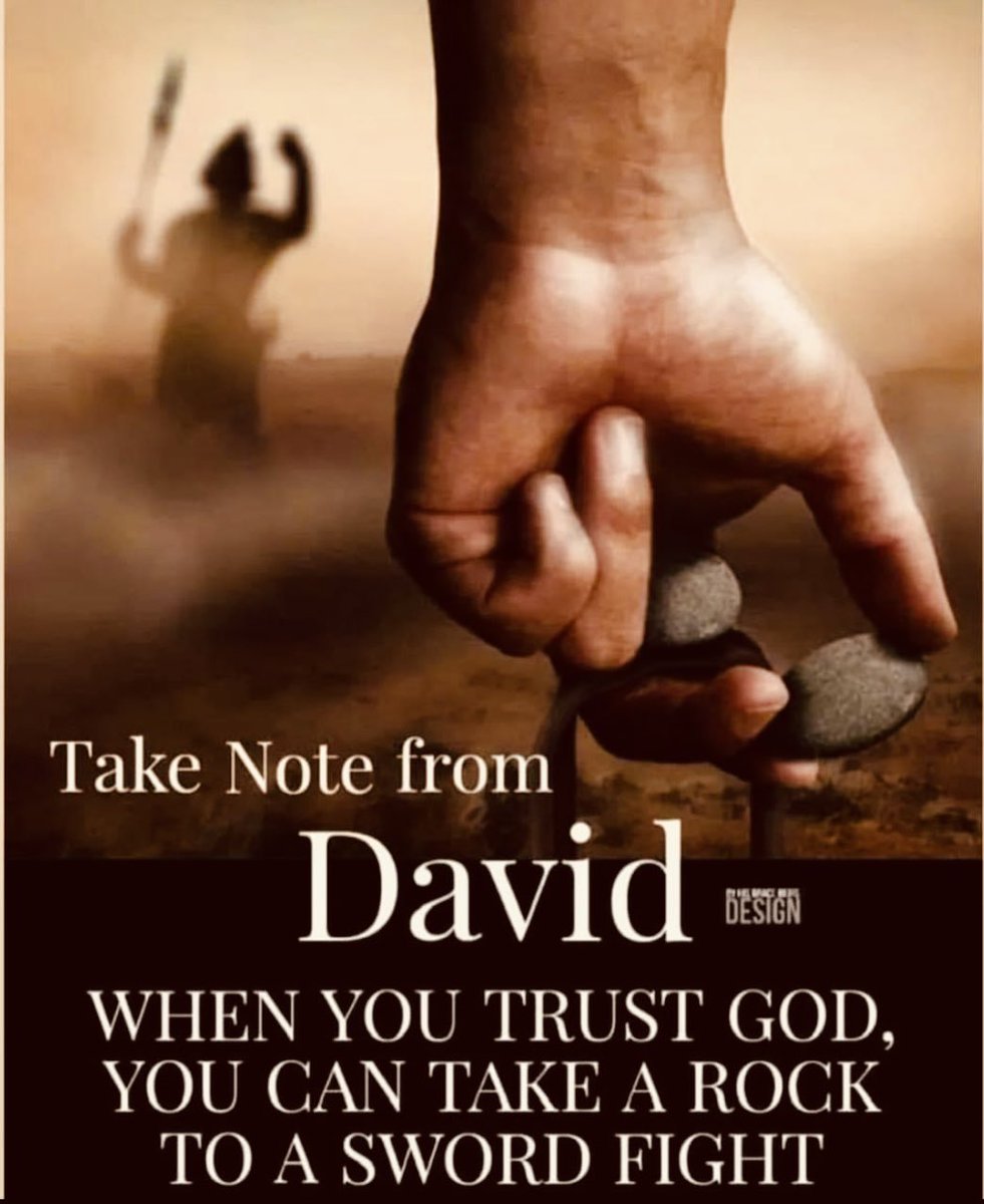 1 Samuel 17:45 “Then said David to the Philistine, Thou comest to me with a sword, and with a spear, and with a shield: but I come to thee in the name of the LORD of hosts, the God of the armies of Israel, whom thou hast defied.” ✝️💪🏻