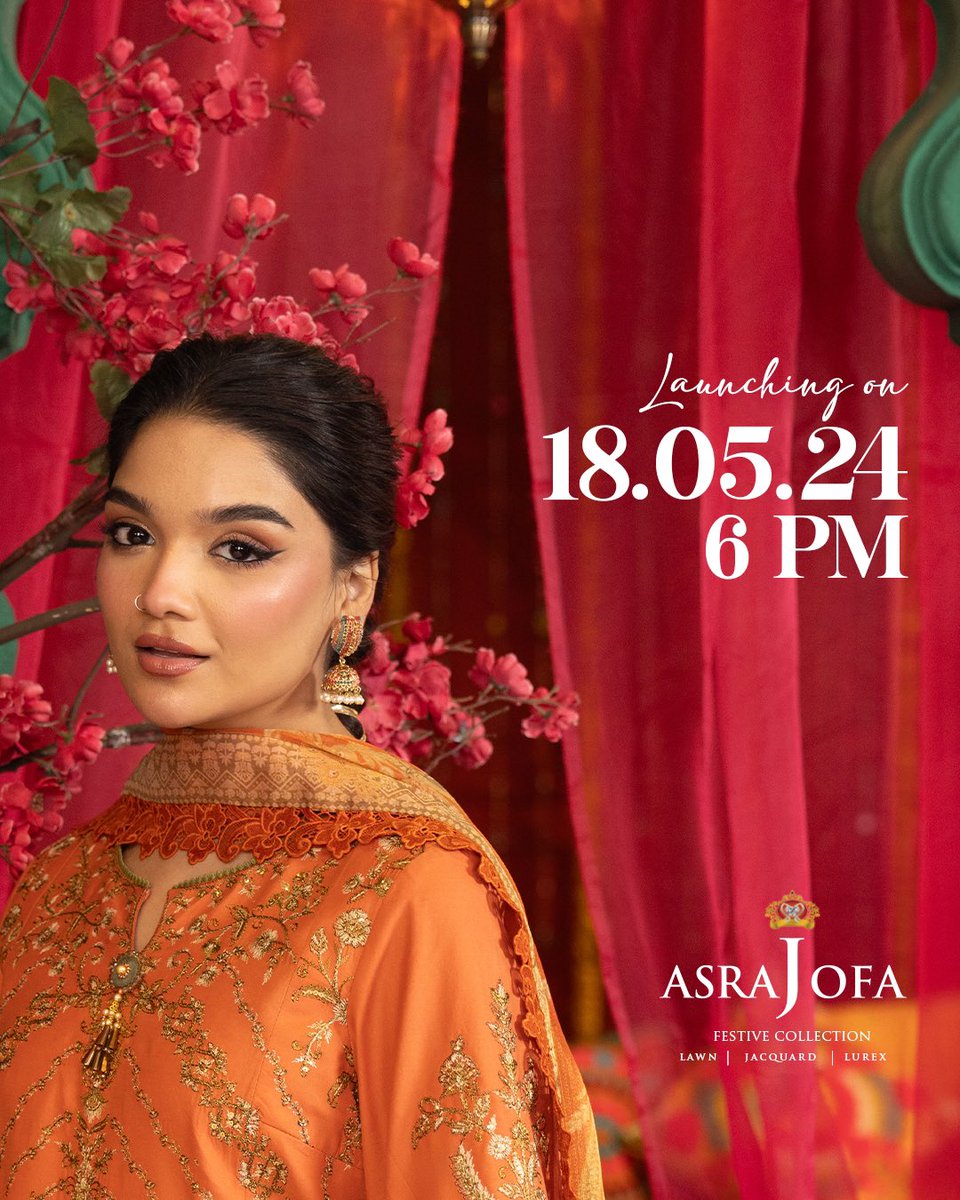 Get ready to embrace the epitome of style and grace with ensembles that capture the essence of South Asian heritage with the unveiling of Asim Jofa’s “Asra- Festive Collection” all set to launch on 18th May 2024 at 6 pm!⏳ For More Details, Visit: asimjofa.com