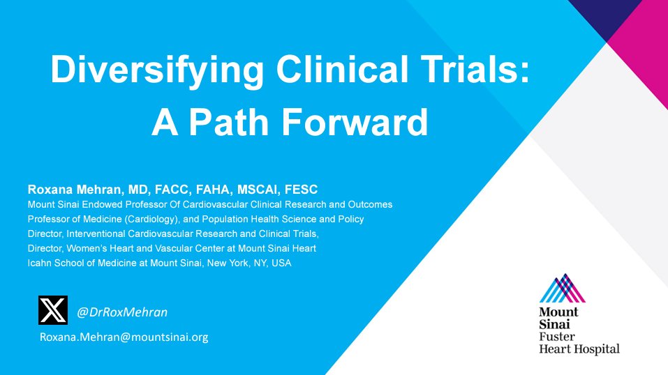Our PCT Grand Rounds series is off this week for the upcoming Memorial Day holiday, but we have an archive of more than 500 sessions for you to explore. Check out this one on diversifying clinical trials with Roxana Mehran @Drroxmehran.

➡️ bit.ly/3GRSD8H #pctGR